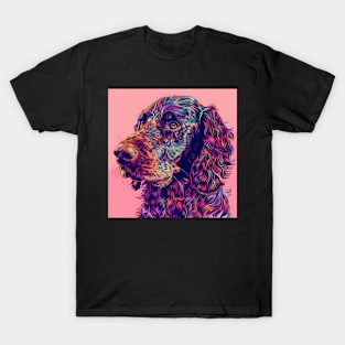 Retro Curly-coated Retriever: Pastel Pup Revival T-Shirt